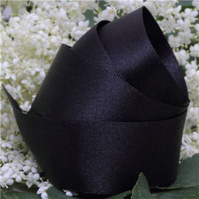 25mm Satin Ribbon - Black